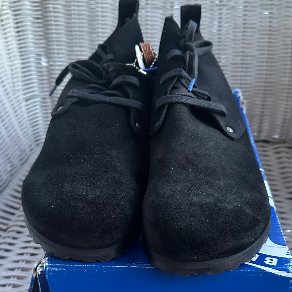 Black Suede Men's Birkenstocks Dundee Plus Shoes